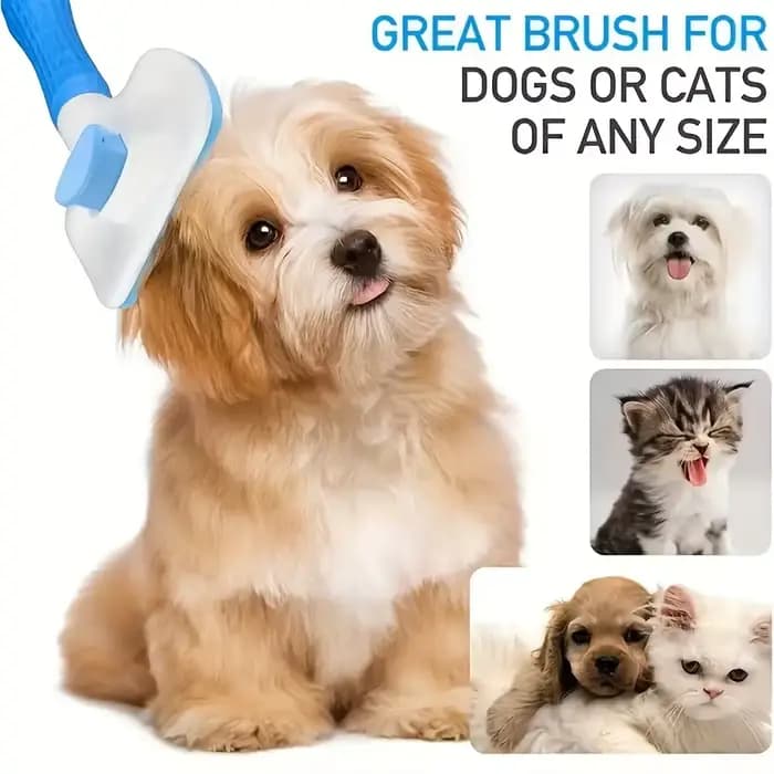 Brosse de toilettage pour animaux facile à nettoyer avec bouton autonettoyant pour l'élimination des poils en un clic
