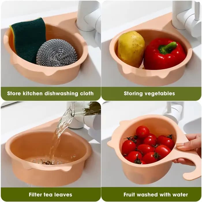 Panier de vidange d'évier de cuisine multifonctionnel en forme de chat