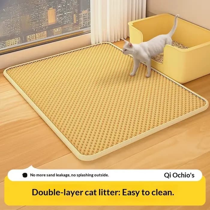 Tapis pour litière de chat - empêche la diffusion de la litière