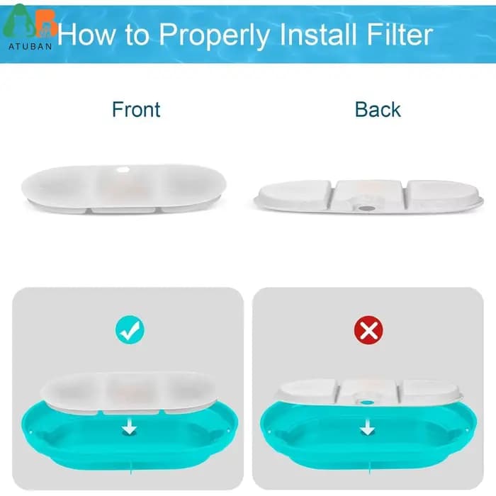 ATUBAN – filtres de remplacement pour fontaine pour chat