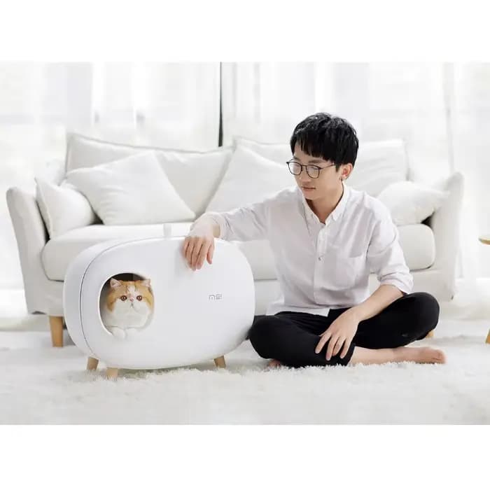 Boîte à litière pour chat en forme de Mochi