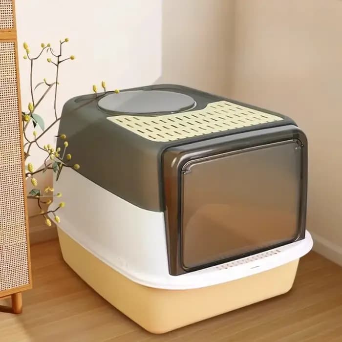 Grande litière pour chat entièrement fermée, toilette pour chat à capot anti-éclaboussures, bac à litière spacieux pour chats d'intérieur, fournitures pour animaux de compagnie