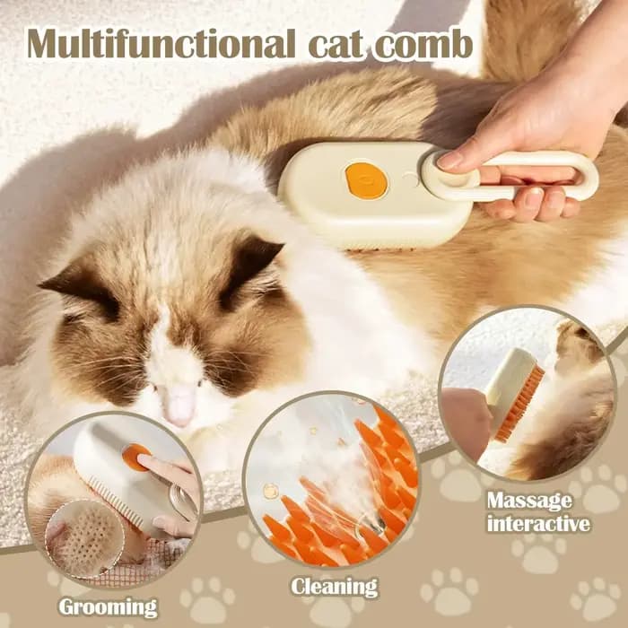 Brosse à vapeur 3 en 1 pour chat