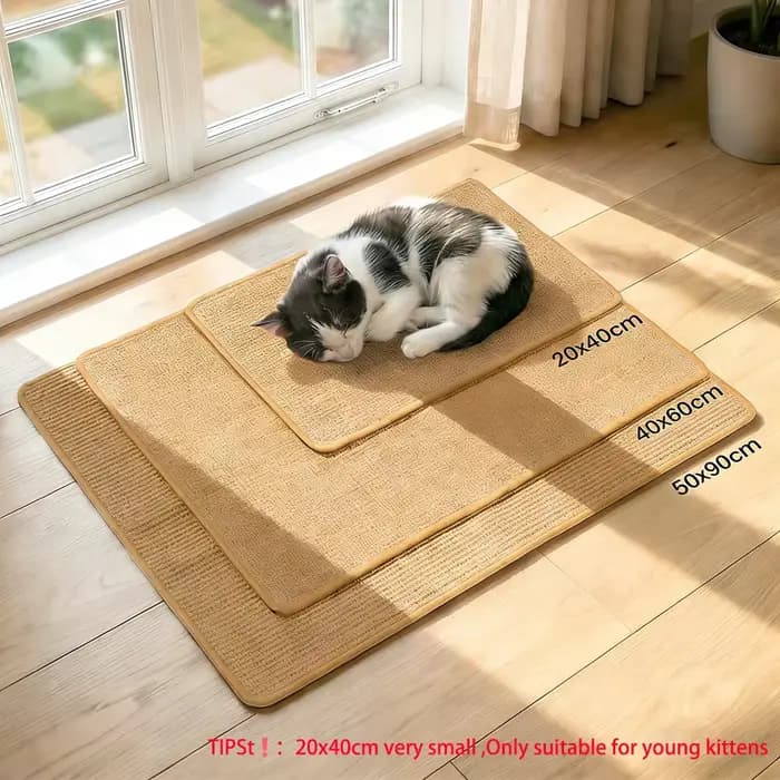 Tapis à gratter pour chat en rotin