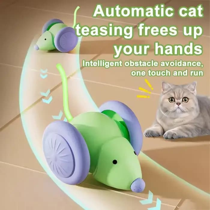 Jouet pour chat, souris intelligente interactive avec roues Extra larges