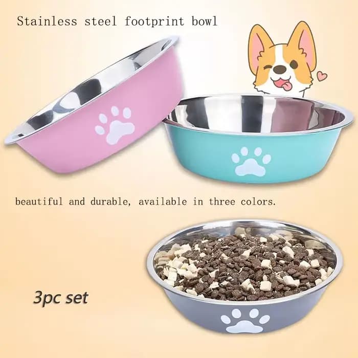 Bol pour chat bassin pour chien en acier inoxydable nouveau imprimé fournitures pour animaux de compagnie bol