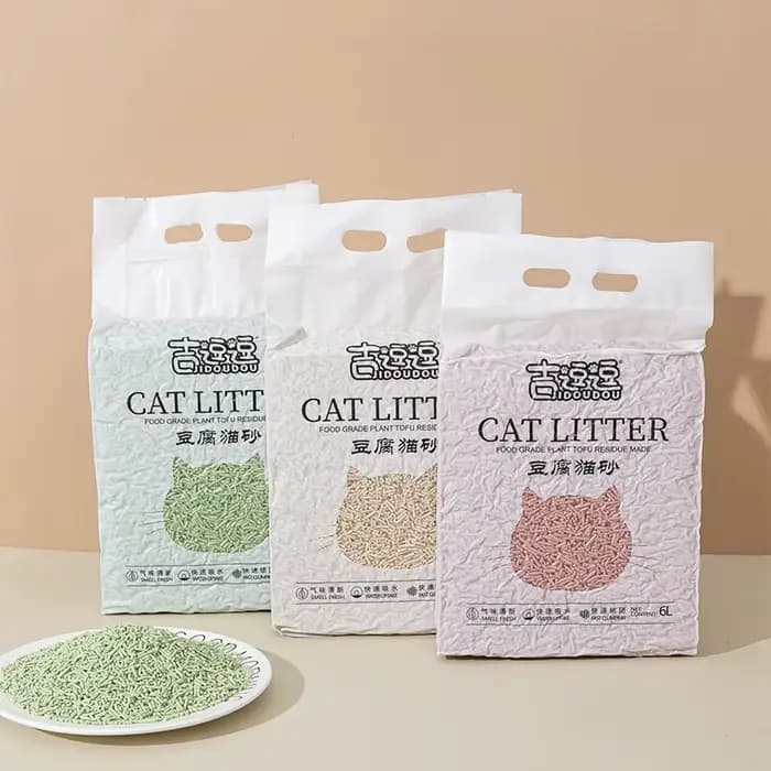 Litière pour chat Tofu 6L à gratter rapidement