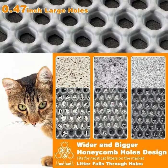 Tapis de litière pour chat Double couche antidérapant pour animaux de compagnie