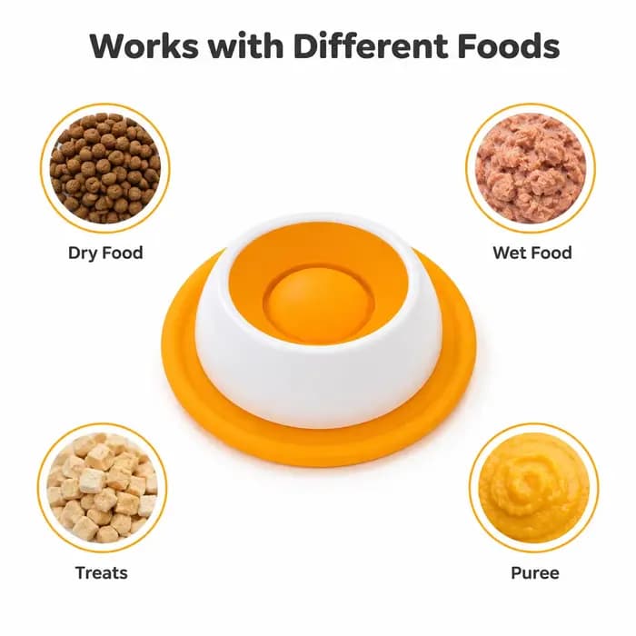 Gamelle interactive pour chat à alimentation lente avec base à ventouse