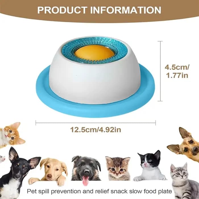 Nouveau yaourt assiette à lécher anti-pill chat taquin alimentation lente bol de collation interactif résistant aux