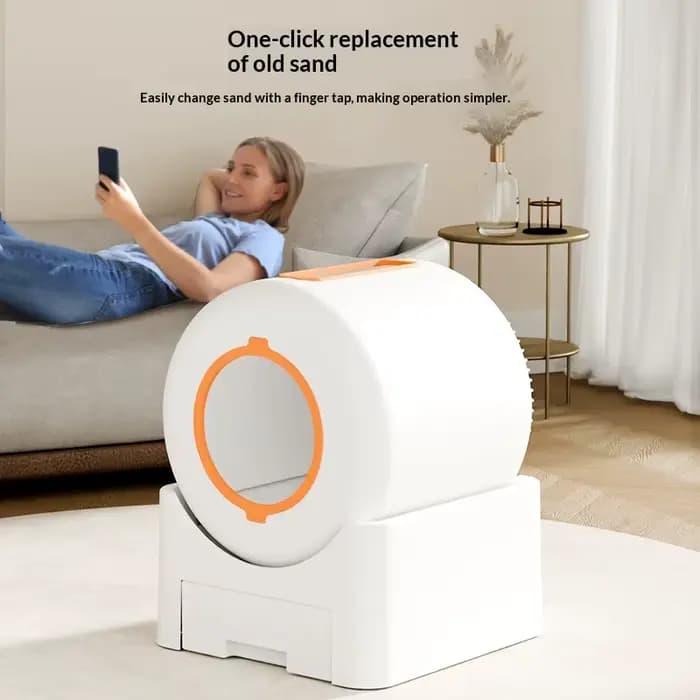 Bac à litière pour chat intelligent à nettoyage automatique