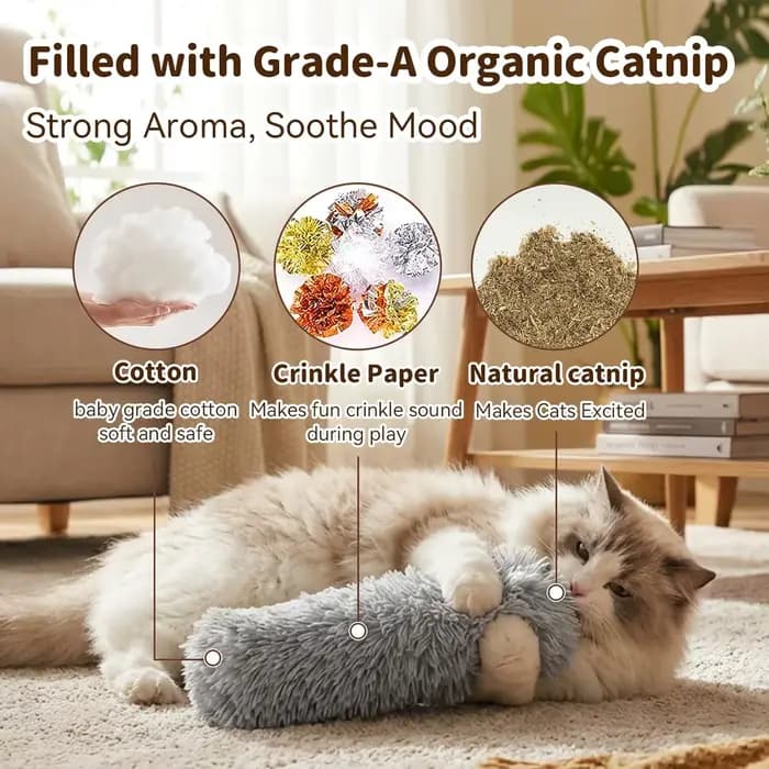 Lot de 3 jouets pour chat : coussinets à herbe à chat