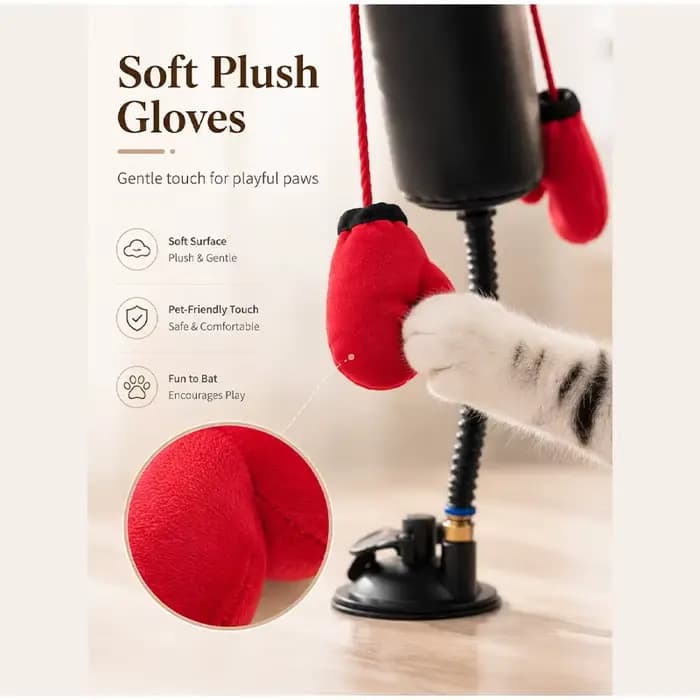 Jouet interactif pour chat : Gants de boxe amusants pour l'entraînement et le divertissement – Soulage l'ennui et aide à la relaxation et à la décompression