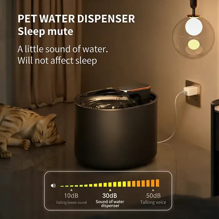Fontaine d'eau pour chat 3L avec capteur de mouvement