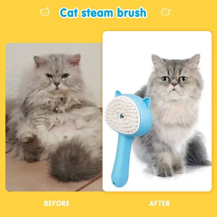 Brosse à vapeur 3 en 1 pour chat