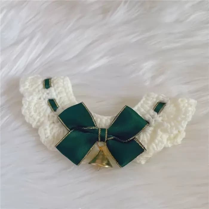 Colliers de noël pour animaux de compagnie, décorations de noël pour chat et chien, colliers tricotés en dentelle pour animaux de compagnie, écharpe en laine, cadeau du nouvel an, accessoires pour chi