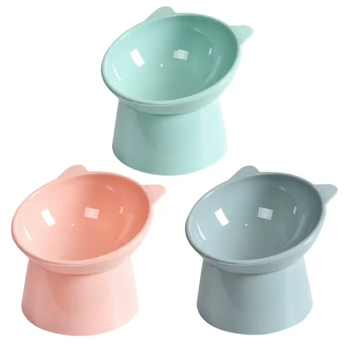 Bol incliné pour nourriture pour chat, bol surélevé pour chat, plat ergonomique pour nourriture pour chat, bol d'alimentation en plastique anti-vomissement, antidérapant pour chats et chiens