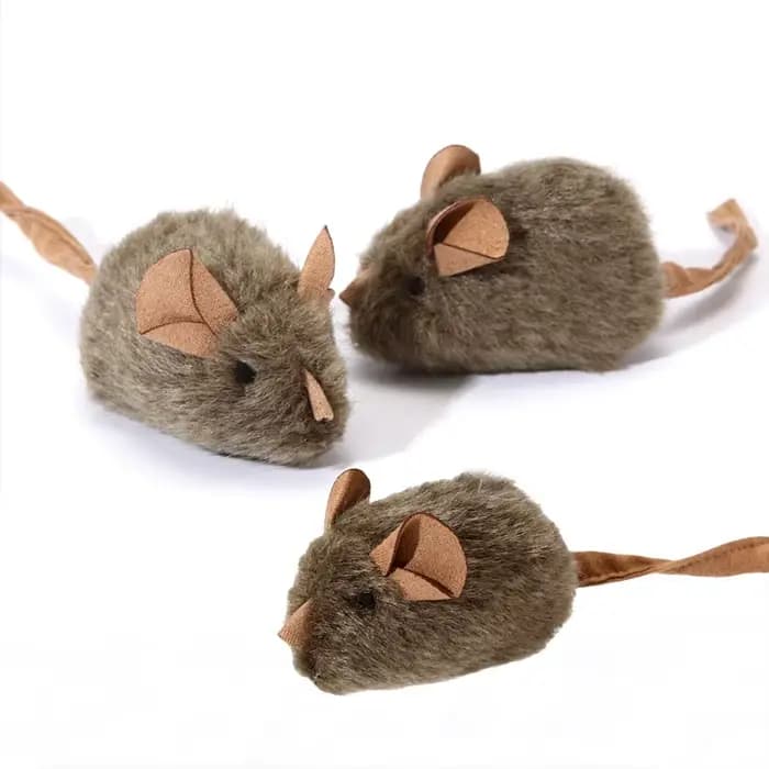 Jouet interactif pour chat en forme de souris qui chiaa - Jouet en peluche doux activé par le toucher pour l'entraînement de l'instinct de chasse des chats