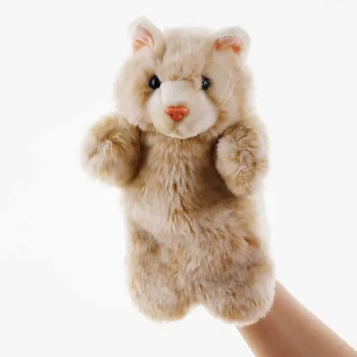 Marionnettes à main en peluche en forme de chat