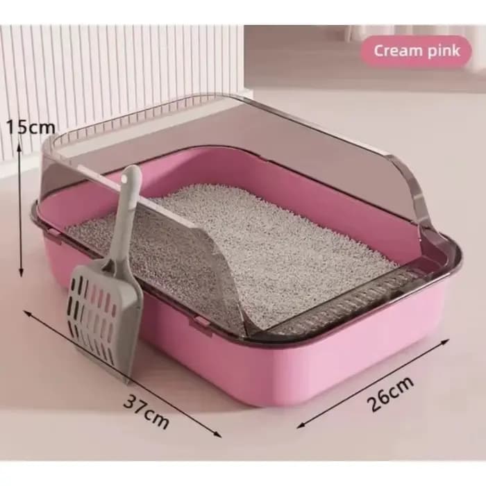Bac à litière semi-fermé anti-éclaboussures pour chat, bac à sable pour chat, plateau pour chat, toilette pour animaux de compagnie, bassin de nettoyage, pot de litière pour chaton, fournitures pour t