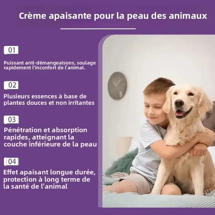 Crème Apaisante pour Peaux Sèches et Irritées des Animaux – Soulagement Anti-Démangeaisons