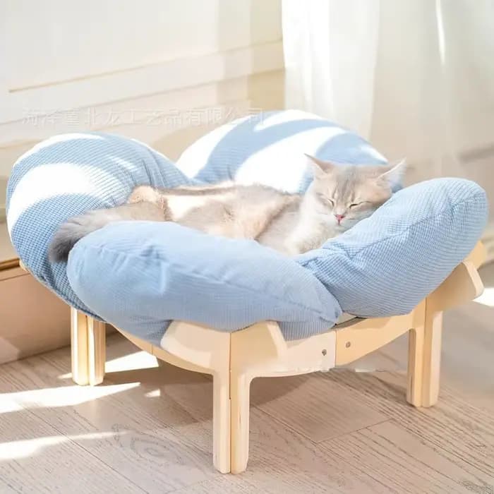 Lit pour chat en bois, petit canapé pour animaux de compagnie d'intérieur