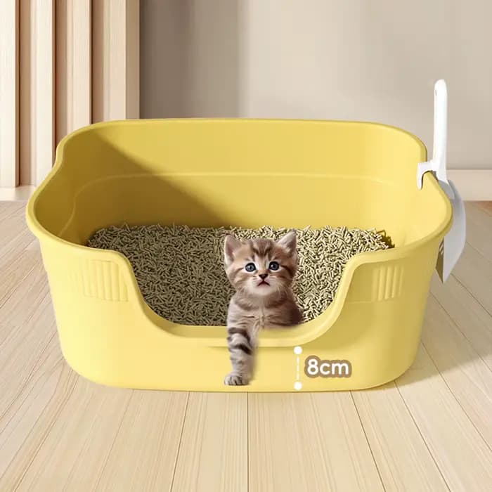Bac à litière semi-fermé pour chat