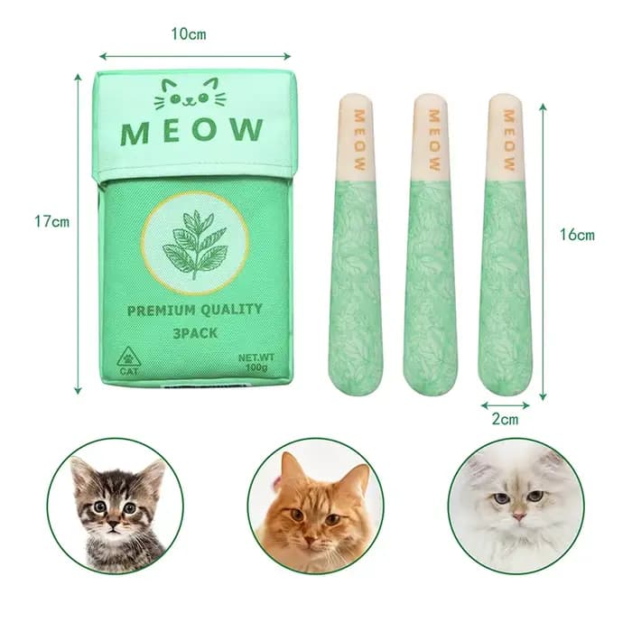 Jouet à mâcher pour chat en forme de cigarette à la menthe pour le plaisir personnel, soulage l'ennui, nettoie les dents, bâtonnet de chat pour stimuler et moudre leurs dents