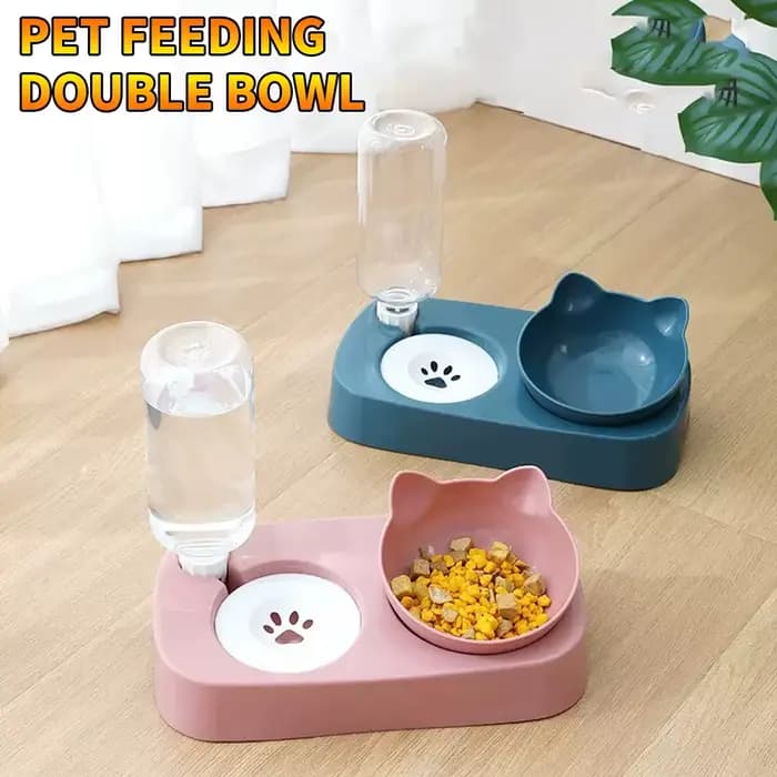 1 pièce-cuiseur pour chat Double bol pour chien eau potable automatique pour chiens et chats alimentation