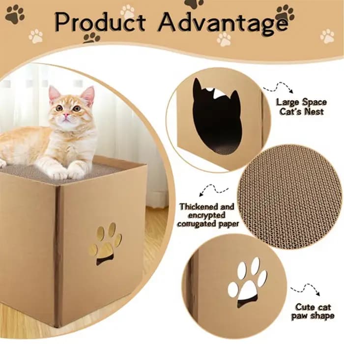 Maison en carton SOFT-Cat avec tampons à gratter