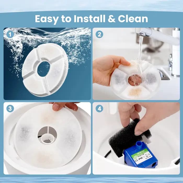 Remplacement du filtre de fontaine d'eau pour chat