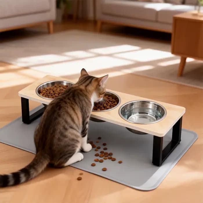 Support pour 3 bols à chat