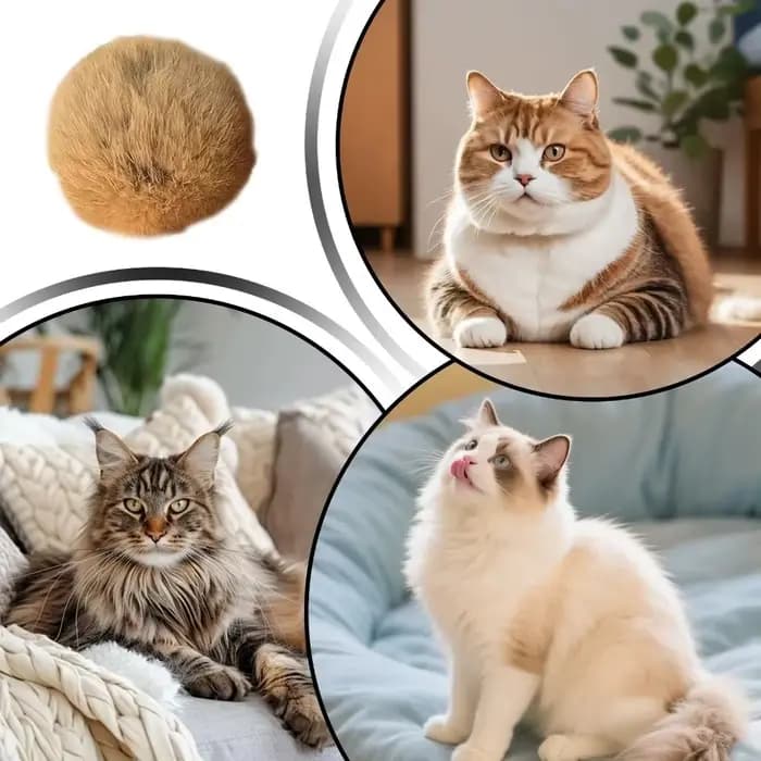 Nouveau jouet pour chat en fourrure de lapin, boule résistante aux griffes, durable, jouet pour chat moelleux, baguette de chat douce pour chats d'intérieur, jeux de poursuite et de stimulation