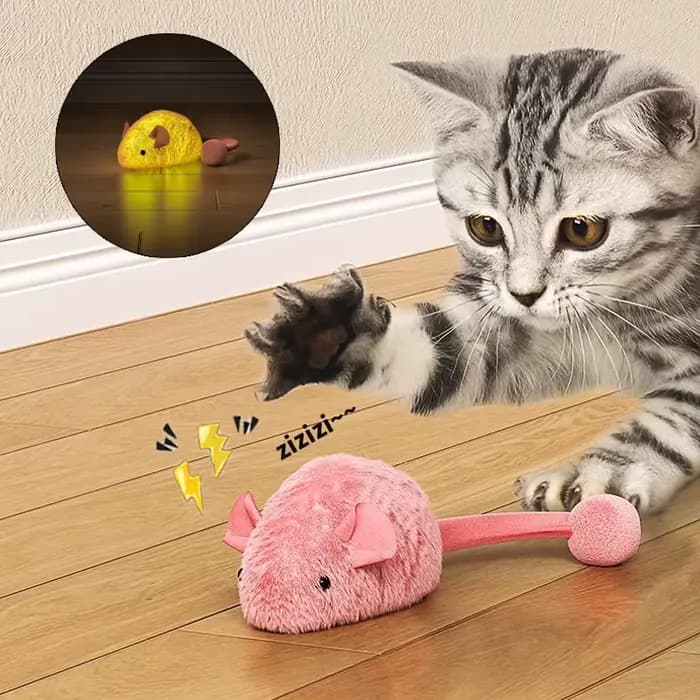 Nouveau souris interactive en peluche chat à mâcher jouets ennui interactif