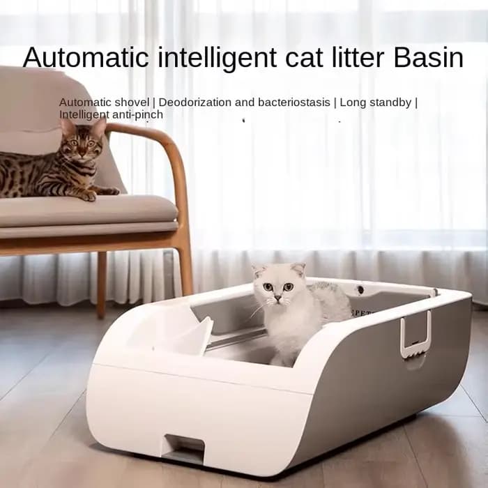 Bac à litière intelligent automatique pour chat