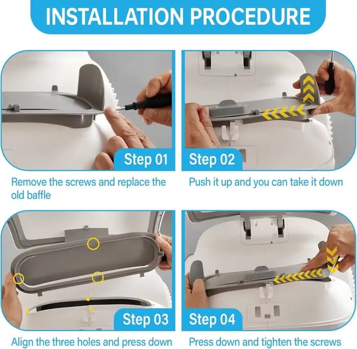 TONEPIE Accessoires pour litière automatique pour chat, Porte de bac, Pièces de rechange pour toilette pour chat, Pièce de rechange pour litière fermée pour chat, Nouveau