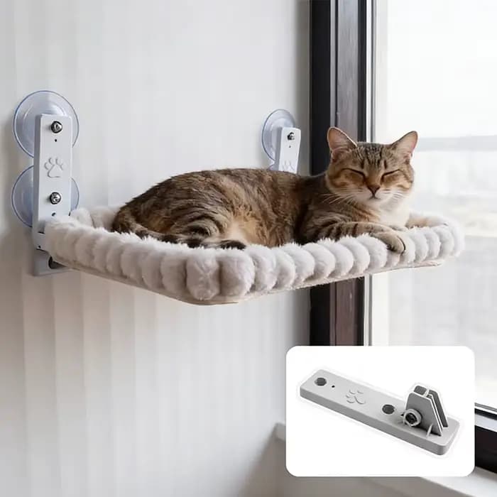 Hamac de fenêtre pour chat avec ventouses fortes – Perche confortable pour chats d'intérieur