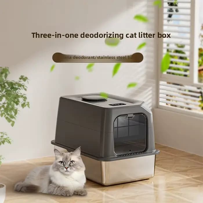 Bac à litière pour chat automatique autonettoyant