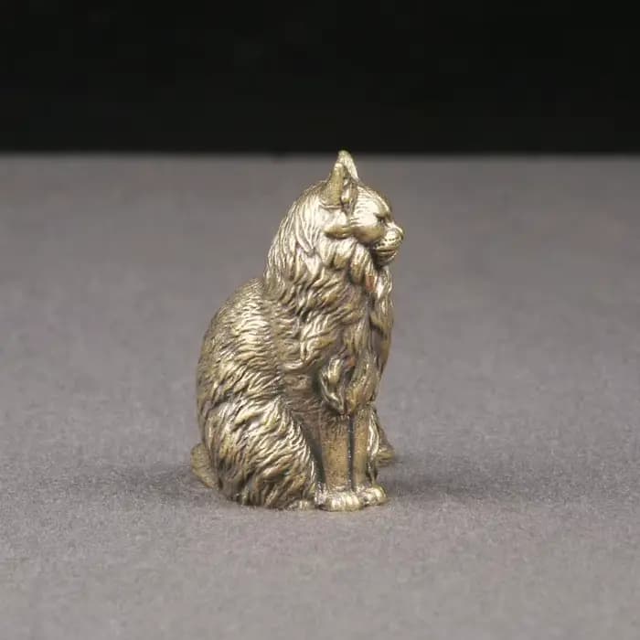 Figurines miniatures Maine Coon en laiton