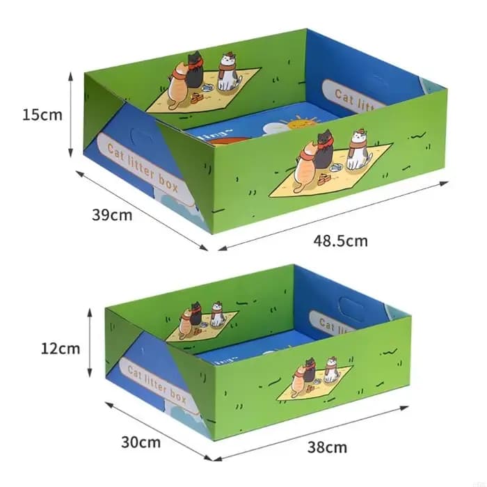 KXRE – bac à litière pliable en papier pour chats