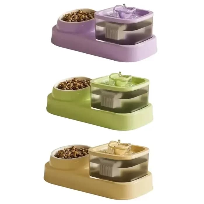 Bol pour chats 2 en 1, distributeur d'eau, double bol, circulation d'eau