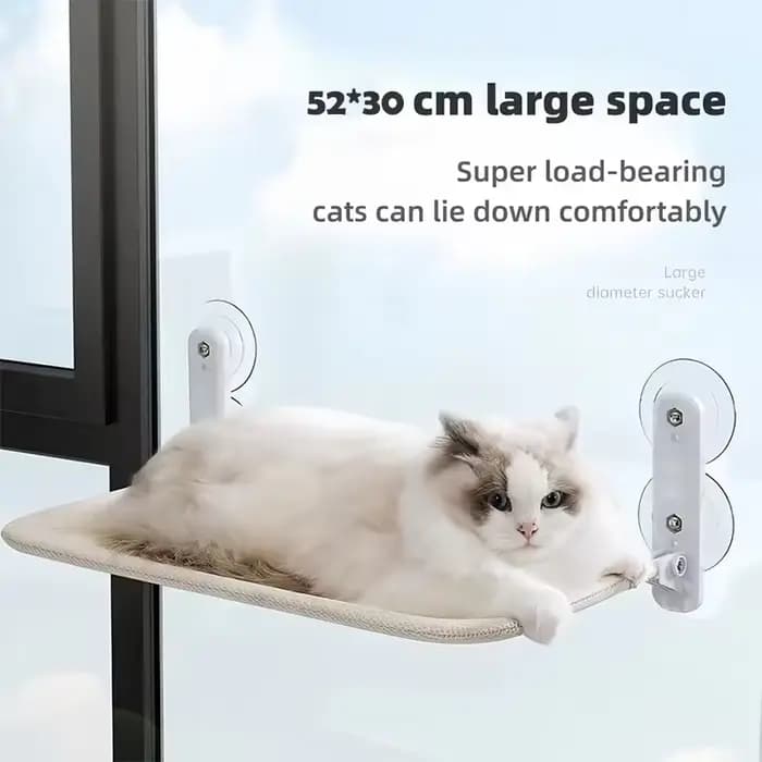 Hamac pour chat à ventouse puissante, pliable, pour fenêtre et balcon en verre, nid suspendu, perchoir pour bain de soleil, lavable, gain de place, lit d'intérieur pour animaux de compagnie
