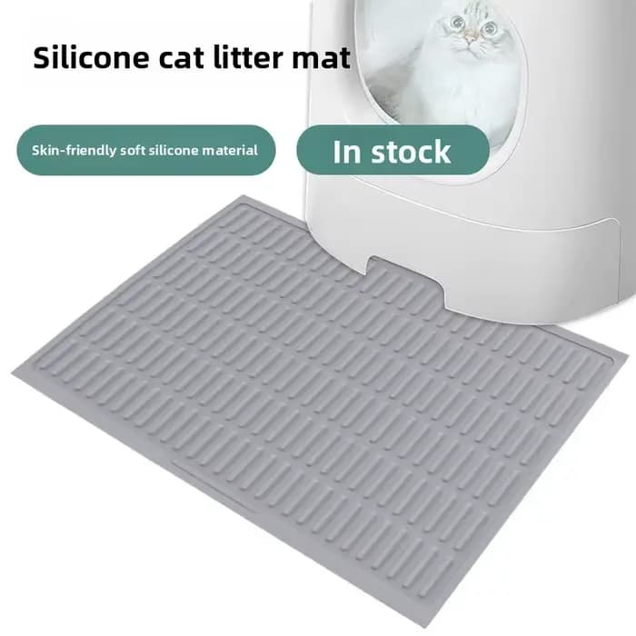 Tapis en silicone pour litière de chat, tapis antidérapant et imperméable pour animaux de compagnie, tapis en silicone résistant à l'usure et aux rayures, tapis filtrant pour sable