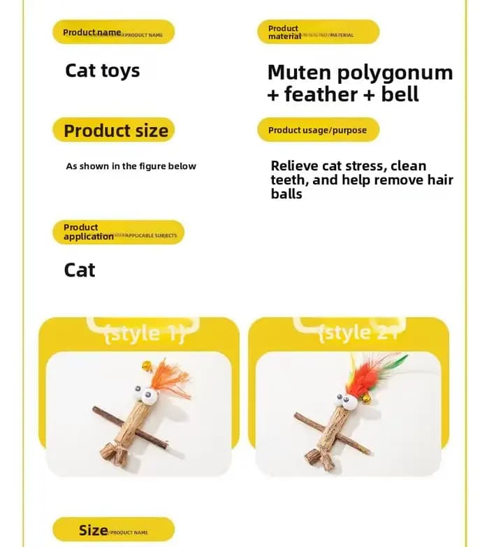 Jouet interactif en bois ZHAYA Silvervine pour chat