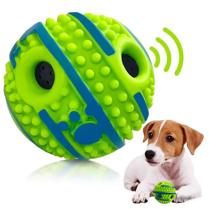 Balle Wobble Wag Giggle pour Chiens - Jouet à Mâcher Crépitant avec Picots et Son Rire