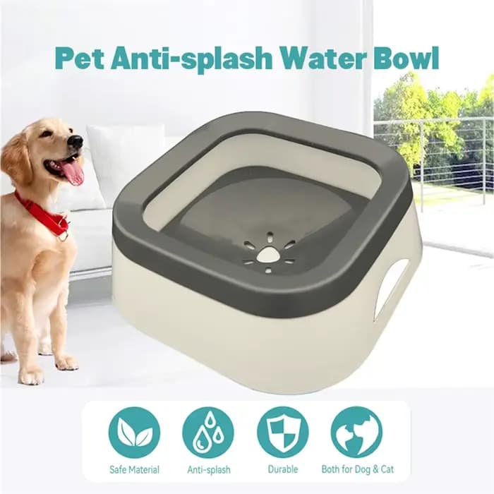 Bol d'eau anti-éclaboussures pour chiens, 1l, grande capacité, abreuvoir pour chiens, chiot, chat, accessoires pour animaux de compagnie