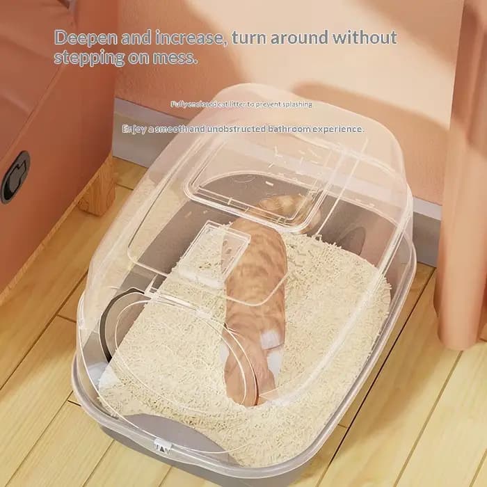 Bac à litière pour chat autonettoyant automatique couvert fermé grand XXL anti-éclaboussures contrôle des odeurs sans poussière facile à nettoyer tapis de capot de confidentialité