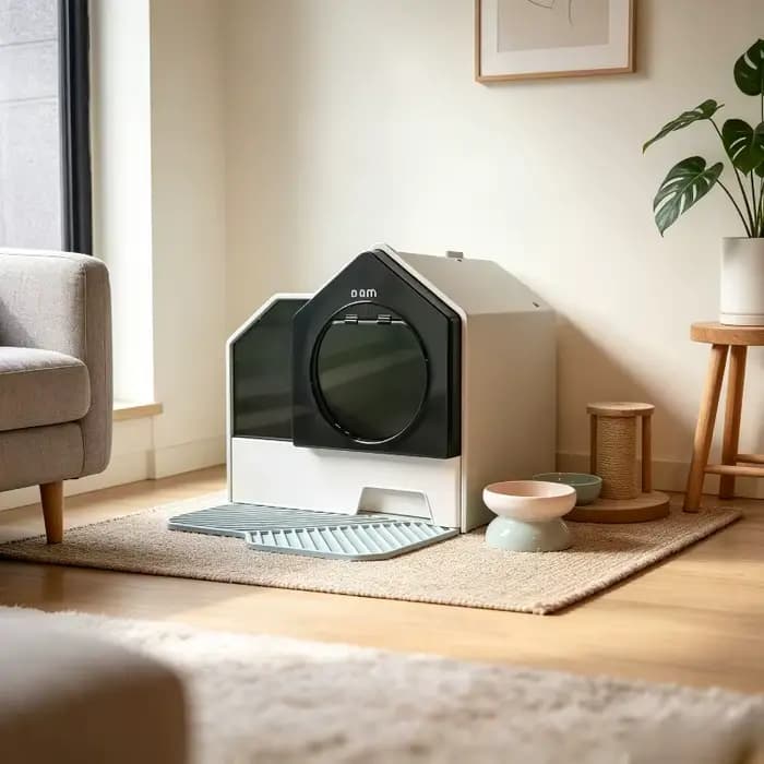 Bac à litière pour chat entièrement fermé surdimensionné, bac à litière anti-odeur de grande taille, armoire de rangement désodorisante extra-large pour chat.