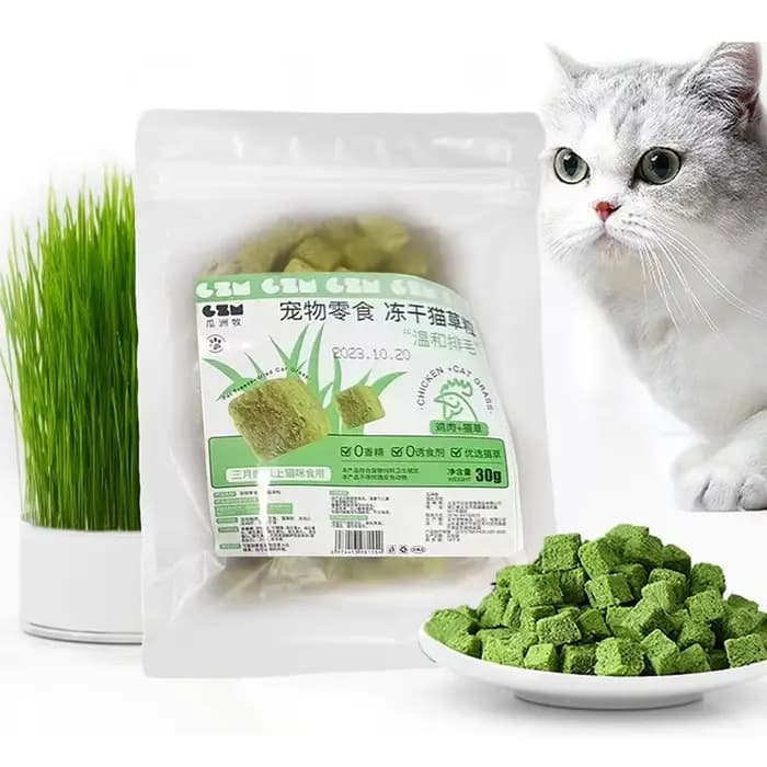30g chat collations lyophilisée Grain congelé granulés bâton dents Snack herbe