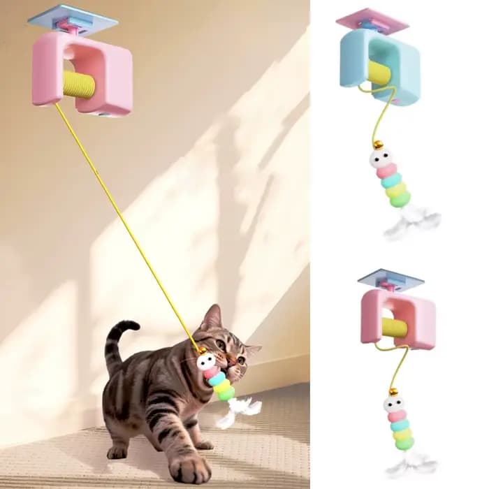 Jouet pour chats anti-stress rechargeable interactif à suspendre à la porte